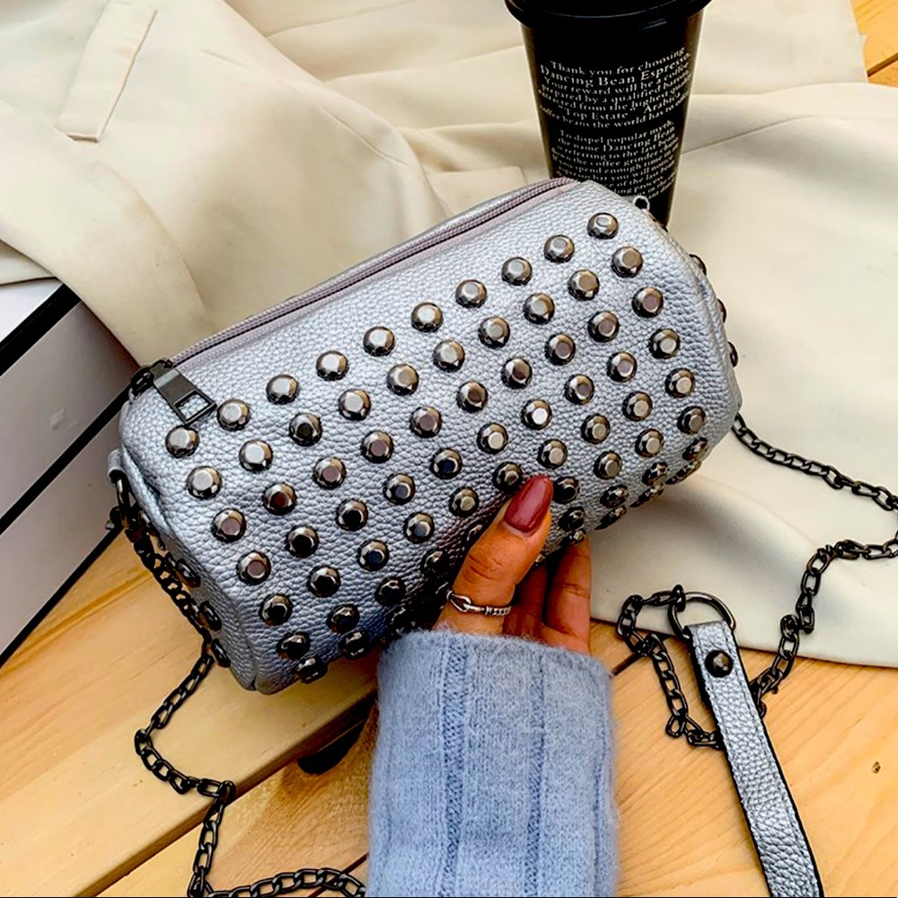 Retro Roan Rockstud Cylinder Bag